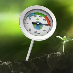 Compost Soil Gardening Thermometer Super-Long Stainless Steel Probe Fertilizer Test Thermometer 50cm