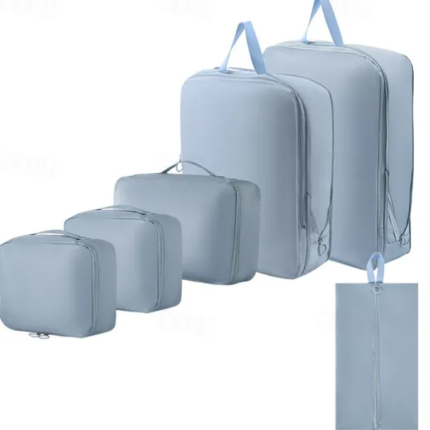 Compression Packing Cubes Set for Travel Luggage Storage and Organizer Space Savers, Digital, Toiletry, Makeup, Clothes, Shoes, Travel Bags