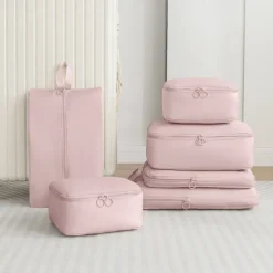 Compression Packing Cubes Set for Travel Luggage Storage and Organizer Space Savers, Digital, Toiletry, Makeup, Clothes, Shoes, Travel Bags