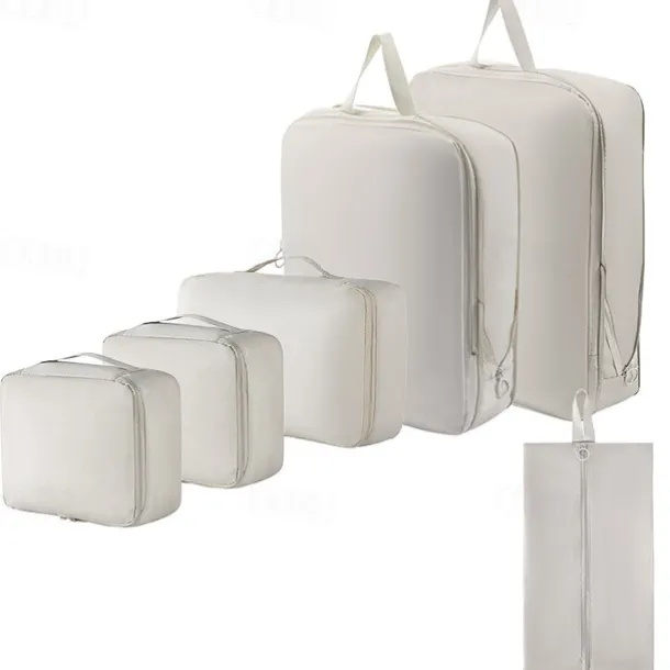 Compression Packing Cubes Set for Travel Luggage Storage and Organizer Space Savers, Digital, Toiletry, Makeup, Clothes, Shoes, Travel Bags