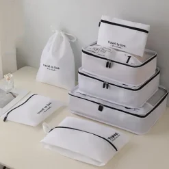 Compression Packing Cubes Set for Travel Luggage Storage and Organizer Space Savers, 7-Piece Travel Bags for Clothes, Shoes, Toiletries, Makeup, Digital Accessories, Dustproof Packing Organizers