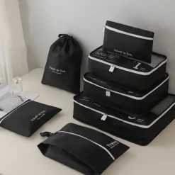 Compression Packing Cubes Set for Travel Luggage Storage and Organizer Space Savers, 7-Piece Travel Bags for Clothes, Shoes, Toiletries, Makeup, Digital Accessories, Dustproof Packing Organizers