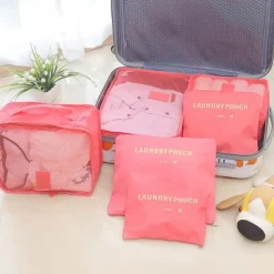 Compression Travel Packing Cubes Set for Luggage Storage and Backpack Organizer Space Savers, 6PCS Travel Storage Bag Set, Suitcase Packing Organizers for Clothes, Laundry Pouches