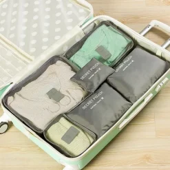 Compression Travel Packing Cubes Set for Luggage Storage and Backpack Organizer Space Savers, 6PCS Travel Storage Bag Set, Suitcase Packing Organizers for Clothes, Laundry Pouches