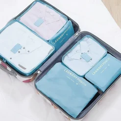Compression Travel Packing Cubes Set for Luggage Storage and Backpack Organizer Space Savers, 6PCS Travel Storage Bag Set, Suitcase Packing Organizers for Clothes, Laundry Pouches