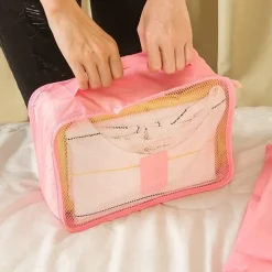 Compression Travel Packing Cubes Set for Luggage Storage and Backpack Organizer Space Savers, 6PCS Travel Storage Bag Set, Suitcase Packing Organizers for Clothes, Laundry Pouches