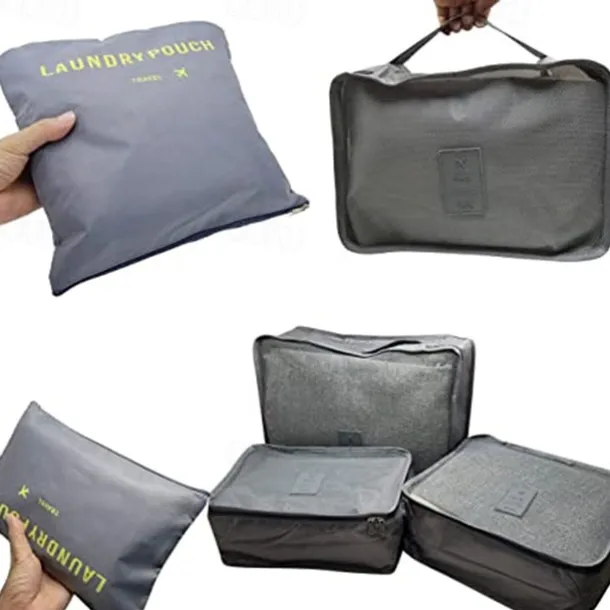 Compression Travel Packing Cubes Set for Luggage Storage and Backpack Organizer Space Savers, 6PCS Travel Storage Bag Set, Suitcase Packing Organizers for Clothes, Laundry Pouches