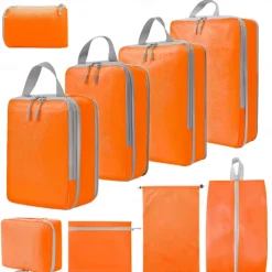 Compression Travel Packing Cubes Set for Luggage Storage and Backpack Organizer Space Savers, Digital, Toiletry, Makeup, Clothes, Shoes, Travel Bags