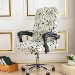 Computer Chair Cover, Stretch Office Chair Cover Rotating Gaming Seat Slipcover Soft Durable Washable