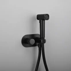 Concealed Bidet Sprayer 2Functions Water Flow Brass Valve Button Adjustable Cold/ Hot Mixer PVC HoseBrushed Gold Grey White