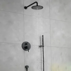 Concealed Shower Faucet Combo Set 8" Shower Head, Shower System Mixer Rough In Valve Rainfall High Pressure Head with Handheld, Wall Monted Tub and Shower Trim Kit Bathroom Bath