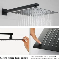 Concealed Shower Faucet Combo Set Black, 8