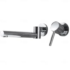 Concealed Wall Mount Bathroom Faucet Sink Mixer Basin Taps, Rotatable Washroom Vessel Single Handle Tap with Cold and Hot Hose