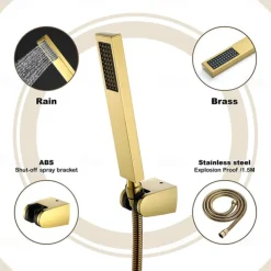 Contemporary Hand Shower Chrome / Brushed / Ti-PVD Feature - Shower, Shower Head / Stainless Steel / Brass / Yes