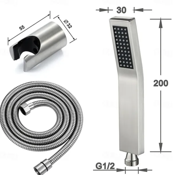 Contemporary Hand Shower Chrome / Brushed / Ti-PVD Feature - Shower, Shower Head / Stainless Steel / Brass / Yes