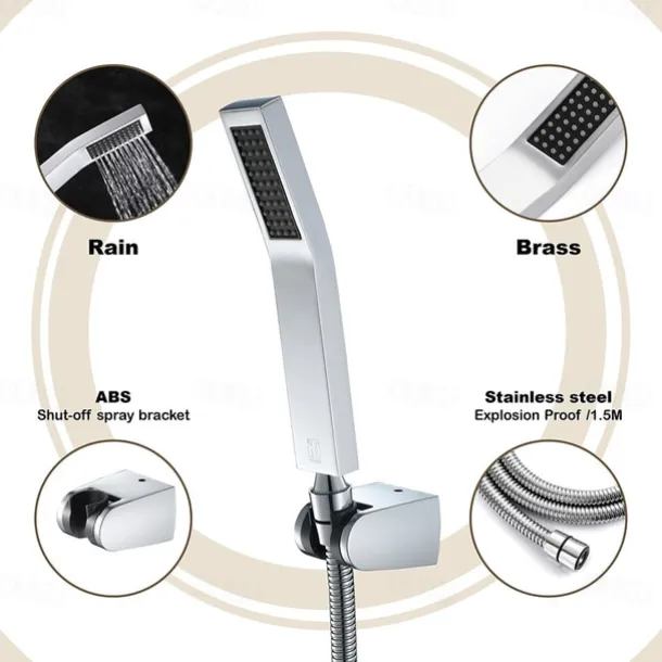 Contemporary Hand Shower Chrome / Brushed / Ti-PVD Feature - Shower, Shower Head / Stainless Steel / Brass / Yes