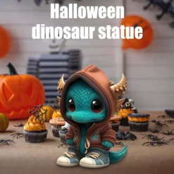 Cool Dragon Figures Halloween Dinosaur Statue Garden Dragon Sculpture Made of Resin Animal Figure Decoration for Outdoor Use Garden Decor Ornaments