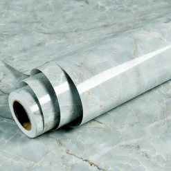 Cool Wallpapers 1 Roll White Black Marble, Oilproof High Temperature Resistant Peel And Stick, Waterproof, Easily Removable Self-Adhesive Film Covering Kitchen Countertop Cabinet Shelf Liner