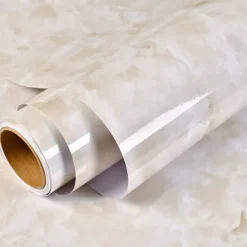 Cool Wallpapers 1 Roll White Black Marble, Oilproof High Temperature Resistant Peel And Stick, Waterproof, Easily Removable Self-Adhesive Film Covering Kitchen Countertop Cabinet Shelf Liner