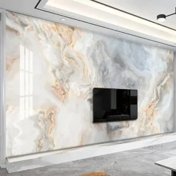 Cool Wallpapers Abstract Marble Wallpaper Wall Mural Wall Covering Sticker Peel and Stick Removable PVC/Vinyl Material Self Adhesive/Adhesive Required Wall Decor for Living Room Kitchen Bathroom