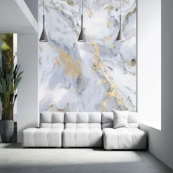 Cool Wallpapers Abstract Marble Wallpaper Wall Mural Gold Wall Covering Sticker Peel and Stick Removable PVC/Vinyl Material Self Adhesive/Adhesive Required Wall Decor for Living Room Kitchen Bathroom
