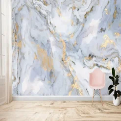 Cool Wallpapers Abstract Marble Wallpaper Wall Mural Gold Wall Covering Sticker Peel and Stick Removable PVC/Vinyl Material Self Adhesive/Adhesive Required Wall Decor for Living Room Kitchen Bathroom