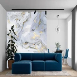 Cool Wallpapers Abstract Marble Wallpaper Wall Mural Gold Wall Covering Sticker Peel and Stick Removable PVC/Vinyl Material Self Adhesive/Adhesive Required Wall Decor for Living Room Kitchen Bathroom