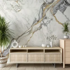 Cool Wallpapers Abstract Marble Wallpaper Wall Mural Gold Wall Covering Sticker Peel and Stick Removable PVC/Vinyl Material Self Adhesive/Adhesive Required Wall Decor for Living Room Kitchen Bathroom