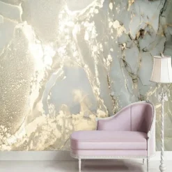 Cool Wallpapers Abstract Marble Wallpaper Wall Mural Gold Wall Covering Sticker Peel and Stick Removable PVC/Vinyl Material Self Adhesive/Adhesive Required Wall Decor for Living Room Kitchen Bathroom