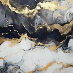 Cool Wallpapers Abstract Marble Wallpaper Wall Mural Black Glod Wall Covering Sticker Peel Stick Removable PVC/Vinyl Self Adhesive/Adhesive Required Wall Decor for Living Room Kitchen Bathroom