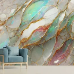 Cool Wallpapers Abstract Marble Wallpaper Wall Black Gold Wall Covering Sticker Peel and Stick Removable PVC/Vinyl Material Self Adhesive/Adhesive Required Wall Decor for Living Room Kitchen Bathroom