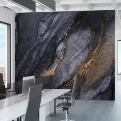 Cool Wallpapers Abstract Marble Wallpaper Wall Black Gold Wall Covering Sticker Peel and Stick Removable PVC/Vinyl Material Self Adhesive/Adhesive Required Wall Decor for Living Room Kitchen Bathroom