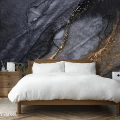 Cool Wallpapers Abstract Marble Wallpaper Wall Black Gold Wall Covering Sticker Peel and Stick Removable PVC/Vinyl Material Self Adhesive/Adhesive Required Wall Decor for Living Room Kitchen Bathroom