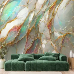 Cool Wallpapers Abstract Marble Wallpaper Wall Black Gold Wall Covering Sticker Peel and Stick Removable PVC/Vinyl Material Self Adhesive/Adhesive Required Wall Decor for Living Room Kitchen Bathroom