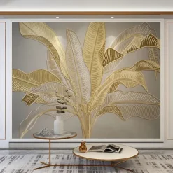 Cool Wallpapers Beautiful Nature Wallpaper Wall Mural Wall Sticker Self-adhesive Dazzling Golden PVC/Vinyl Suitable For Living Room Bedroom Restaurant Hotel Wall Decoration Art Home Decor