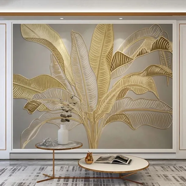 Cool Wallpapers Beautiful Nature Wallpaper Wall Mural Wall Sticker Self-adhesive Dazzling Golden PVC/Vinyl Suitable For Living Room Bedroom Restaurant Hotel Wall Decoration Art Home Decor