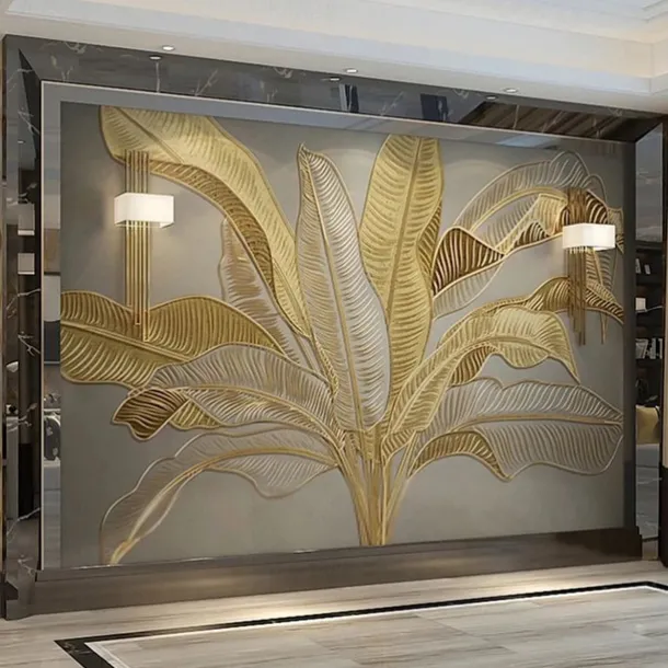 Cool Wallpapers Beautiful Nature Wallpaper Wall Mural Wall Sticker Self-adhesive Dazzling Golden PVC/Vinyl Suitable For Living Room Bedroom Restaurant Hotel Wall Decoration Art Home Decor