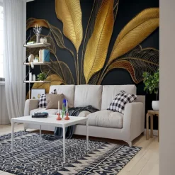 Cool Wallpapers Beautiful Nature Wallpaper Wall Mural Wall Sticker Self-adhesive Dazzling Golden PVC/Vinyl Suitable For Living Room Bedroom Restaurant Hotel Wall Decoration Art Home Decor