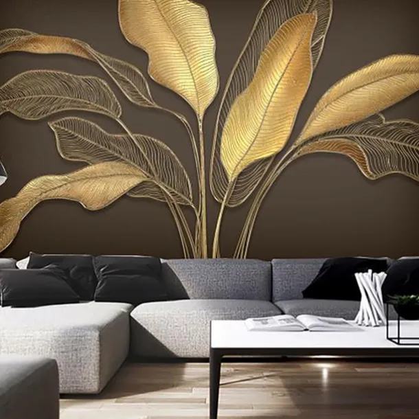 Cool Wallpapers Beautiful Nature Wallpaper Wall Mural Wall Sticker Self-adhesive Dazzling Golden PVC/Vinyl Suitable For Living Room Bedroom Restaurant Hotel Wall Decoration Art Home Decor