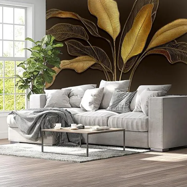 Cool Wallpapers Beautiful Nature Wallpaper Wall Mural Wall Sticker Self-adhesive Dazzling Golden PVC/Vinyl Suitable For Living Room Bedroom Restaurant Hotel Wall Decoration Art Home Decor