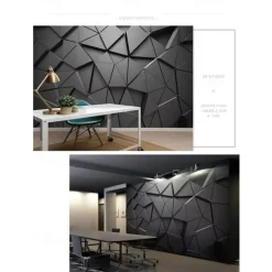 Cool Wallpapers Black Wallpaper Wall Mural 3D Geometric Stripe Covering Sticker Peel and Stick Removable PVC/Vinyl Material Self Adhesive/Adhesive Required Wall Decor for Living Room Kitchen Bathroom