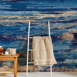 Cool Wallpapers Blue Wallpaper Wall Mural Abstract Marble Wall Covering Sticker Peel and Stick Removable PVC/Vinyl Material Self Adhesive/Adhesive Required Wall Decor for Living Room Kitchen Bathroom