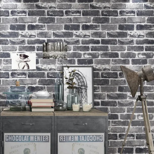 Cool Wallpapers Brick Wallpaper Wall Mural Wall Covering Sticker Film Modern Faux Brick non Woven Home Decor 53x1000cm/20.87''x393.7''