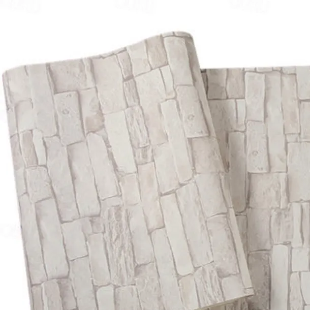 Cool Wallpapers Brick Wallpaper Wall Mural Wall Covering Sticker Film Modern Faux Brick non Woven Home Decor 53x1000cm/20.87''x393.7''