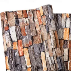 Cool Wallpapers Brick Wallpaper Wall Mural Wall Covering Sticker Film Modern Faux Brick non Woven Home Decor 53x1000cm/20.87''x393.7''