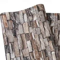 Cool Wallpapers Brick Wallpaper Wall Mural Wall Covering Sticker Film Modern Faux Brick non Woven Home Decor 53x1000cm/20.87''x393.7''