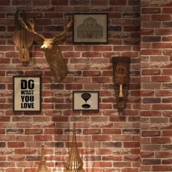 Cool Wallpapers Brick Wallpaper Wall Mural Wall Covering Sticker Film Modern Faux Brick non Woven Home Decor 53x1000cm/20.87''x393.7''