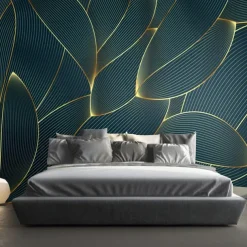 Cool Wallpapers 3D Abstract Mural Wallpaper Wall Mural Wall Stickers Leaves Abstract Outline Picture Suitable For Hotel Living Room Bedroom Art Deco