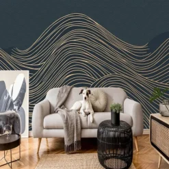 Cool Wallpapers 3D Abstract Mural Wallpaper Wall Mural Wall Stickers Leaves Abstract Outline Picture Suitable For Hotel Living Room Bedroom Art Deco
