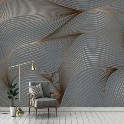 Cool Wallpapers 3D Abstract Mural Wallpaper Wall Mural Wall Stickers Leaves Abstract Outline Picture Suitable For Hotel Living Room Bedroom Art Deco